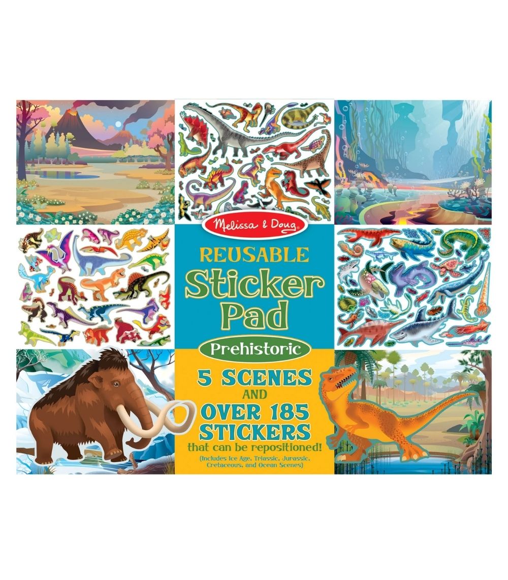 101 Reusable Sticker Pad - Prehistoric Animals - Image 1