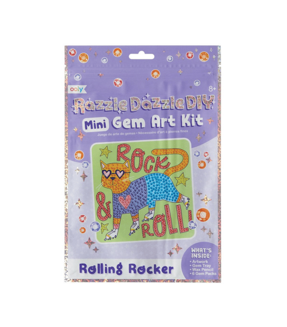 12 Razzle Dazzle DIY Mini Gem Art Kit, Rolling Rocker - Image 1