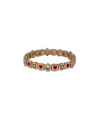 Mamacita Smiley/Heart/Flower Tile Bracelet,Gold