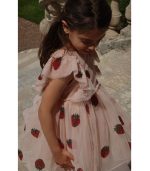 Yvonne Frill Dress, Strawberry - Image 2