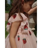 Yvonne Frill Dress, Strawberry - Image 3