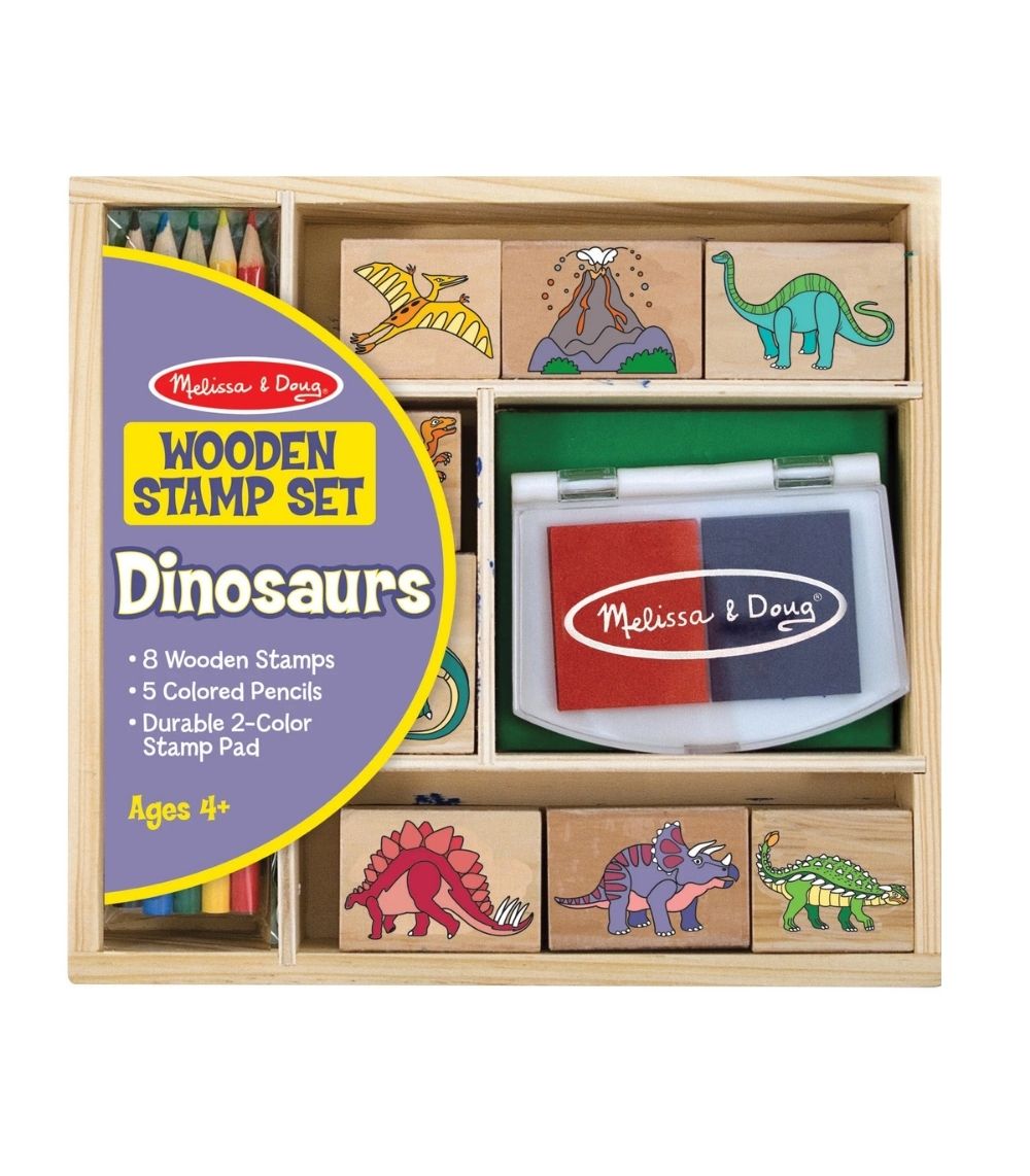60 Wooden Stamp Set - Dinosaurs - Image 1