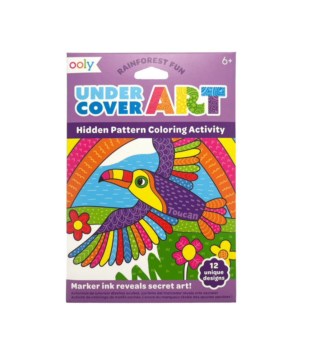 7 Undercover Art Hidden Pattern Coloring Activity Art Cards - Rainforest Fun - Image 1