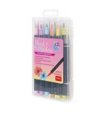 Set Of 12 Brush Markers In Pastel Tones