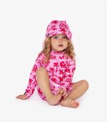 Tropical Vibes Pink Baby Swimsuit - Image 2