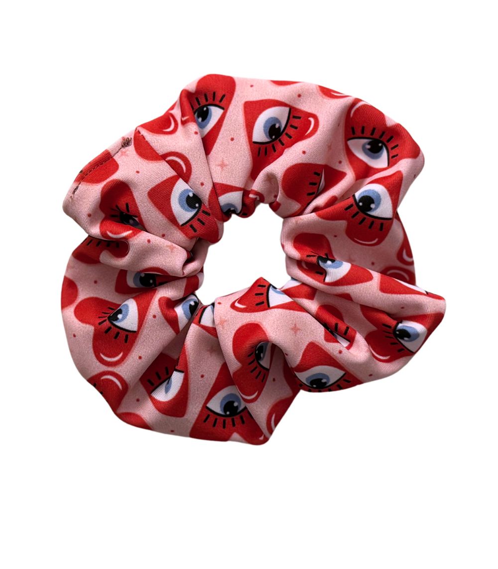 38 Pink Heart Eye Scrunchie - Image 1