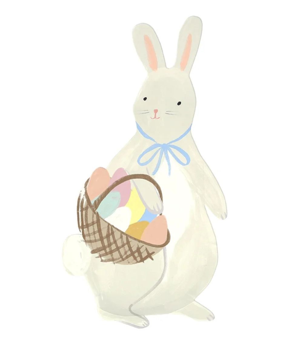1 Meri Meri Bunny With Basket Plates (x8) - Image 1