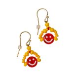 Retro Radiance Red & Yellow Earrings