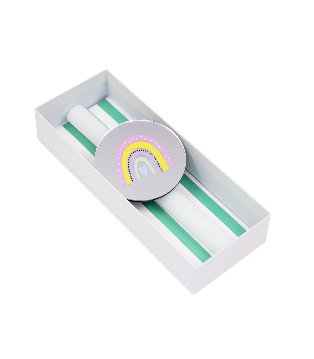 25 Rainbow Mirror Wall Hanger Easter Candle - Image 1