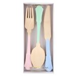 Meri Meri Elegant Mixed Colour Wooden Cutlery Set (x 24)