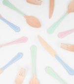 Meri Meri Elegant Mixed Colour Wooden Cutlery Set (x 24) - Image 3