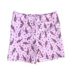 Pink Lighting Bolts Biker Shorts