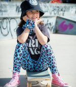 Blue Pink Leopard Leggings - Image 2