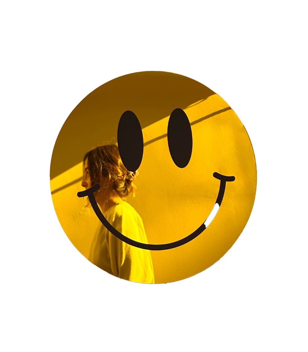 Wonderlove Acrilic Mirrors Good Vibes Only Yellow Acrylic Mirror, 40cm - Image 1