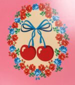 Travel Suitcase, Cherry Bow - Image 2
