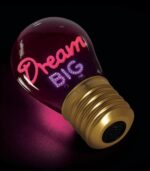 Dream Big Lightbulb - Shaped Table Lamp - Image 3