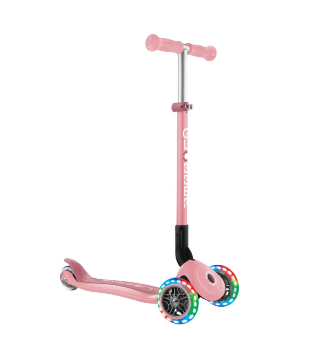 55 Globber Scooter Primo Foldable Lights Pastel Pink - Image 1