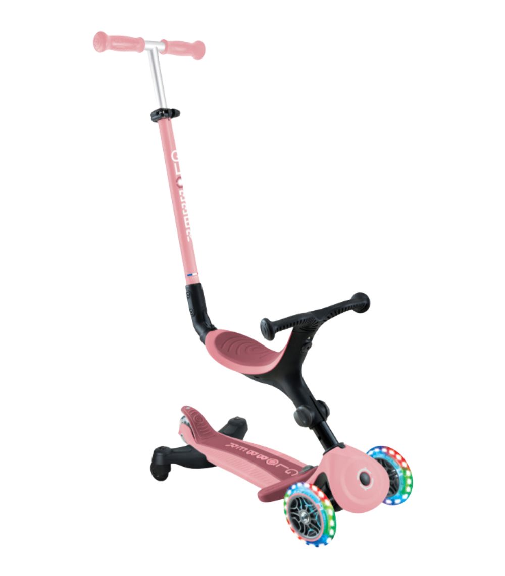 84 Globber Scooter Foldable Go.Up Active Lights 360 Pastel Pink - Image 1