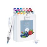 Ohuhu Kaala 24 Basic Colors Slim Broad and Fine Dual Tips Alcohol Art Markers