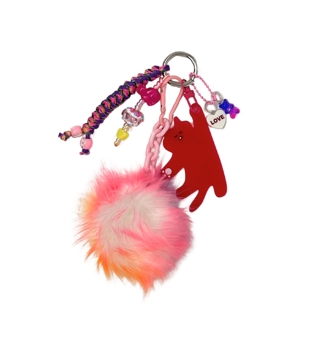 10 Fur Real Fuchsia Key/Bag Charm - Image 1