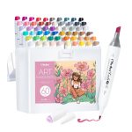 Ohuhu Kaala Slim Broad & Mini Brush Dual Tips Alcohol Art Markers- 60 Colors Illustrations