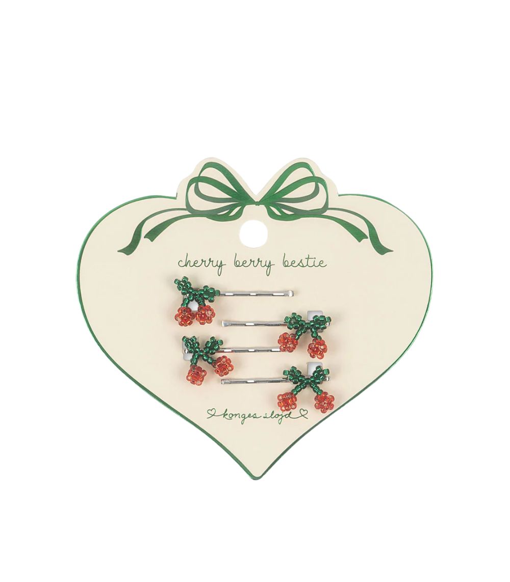216 4 Pack Mini Cherry Hair Pin, Cherry - Image 1