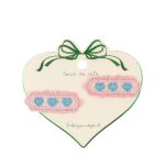 2 Pack Heart Embroidery Hair Clip, Buttercream
