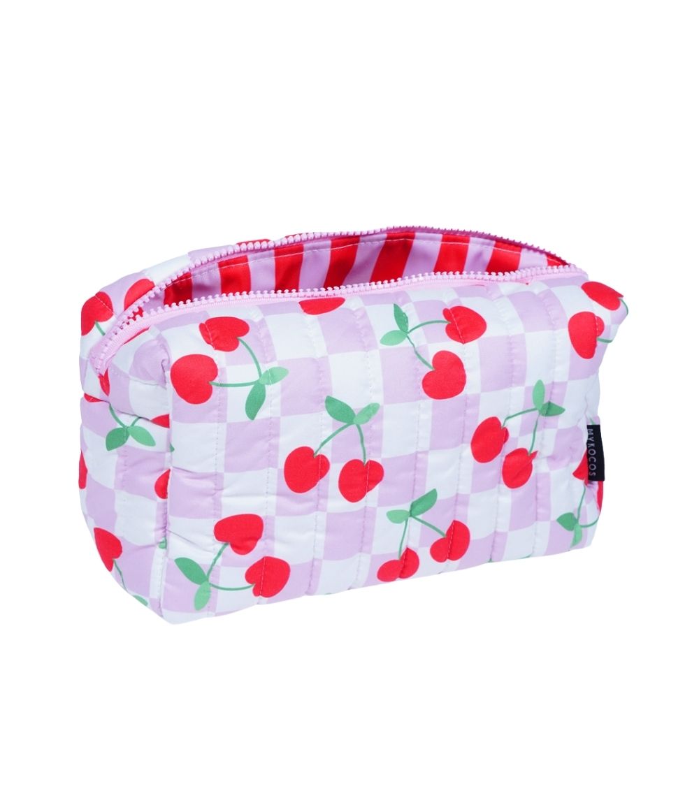 285 Cherries Quilted Medium Pouch - Image 1