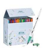Ohuhu Maui 120 Colors Dual Tips Water Based Art Markers, Brush & Fineliner