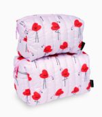 Flamingo Heart Quilted Medium Pouch - Image 2