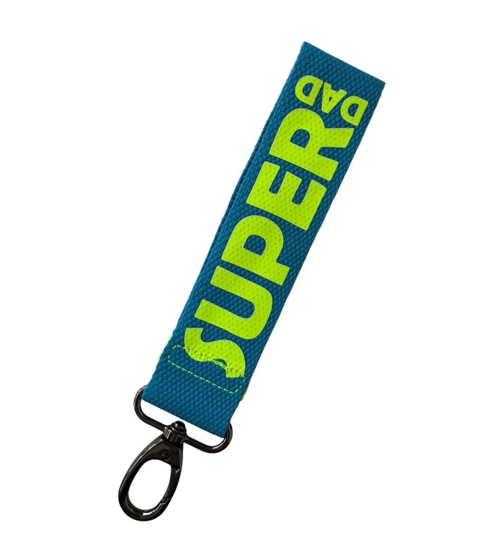 71 Super Dad Keychain, Green/Blue - Image 1