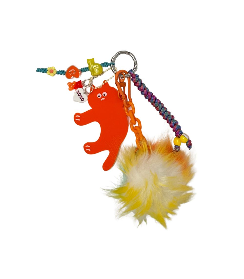 9 Fur Real Orange Key/Bag Charm - Image 1