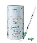 Ohuhu Maui 60 Colors Dual Tips Water Based Art Markers, Brush & Fineliner, Light Turquoise