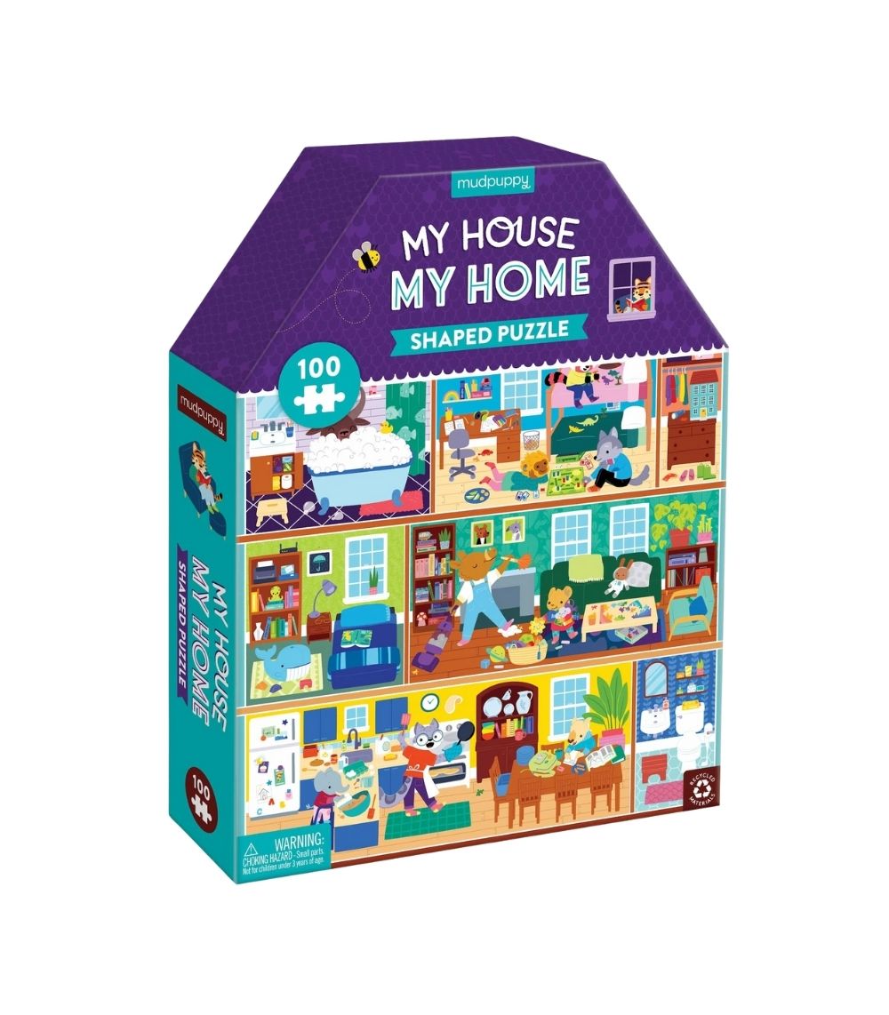 42 My House, My Home 100 Piece House-Shaped Puzzle - Image 1
