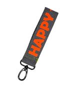 Happy Keychain, Orange/Grey