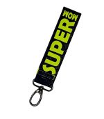 Super Mom Keychain, Yellow/Glittery Dark Blue