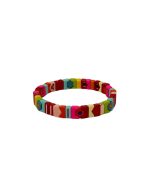 Mamacita Flower Tile Bracelet, Multicolor Pink