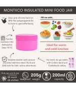 Insulated Mini Food Jar, Calypso Pink 200ml - Image 4