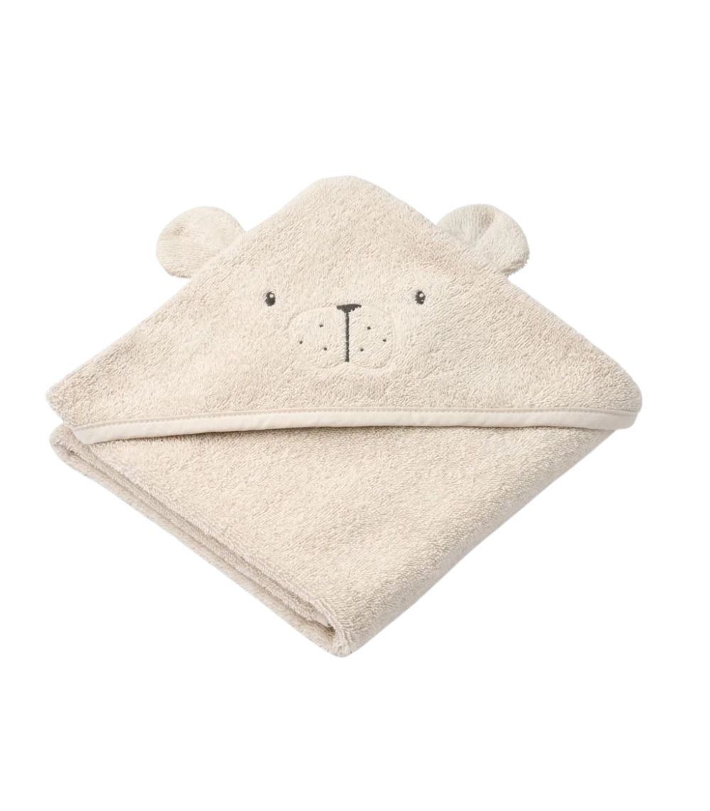 72 Albert Polarbear Hooded Towel, Sandy - Image 1