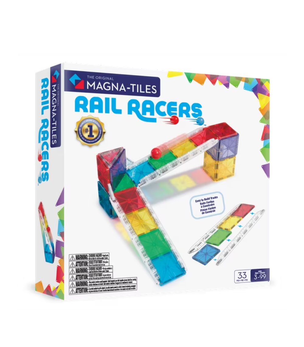 magna (6) Magna-Tiles Rail Racers 33 Piece Set - Image 1