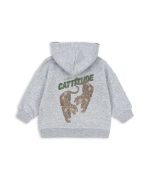 Lou Sweat Zip Hood, Grey Melange - Image 3