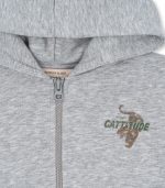 Lou Sweat Zip Hood, Grey Melange - Image 5