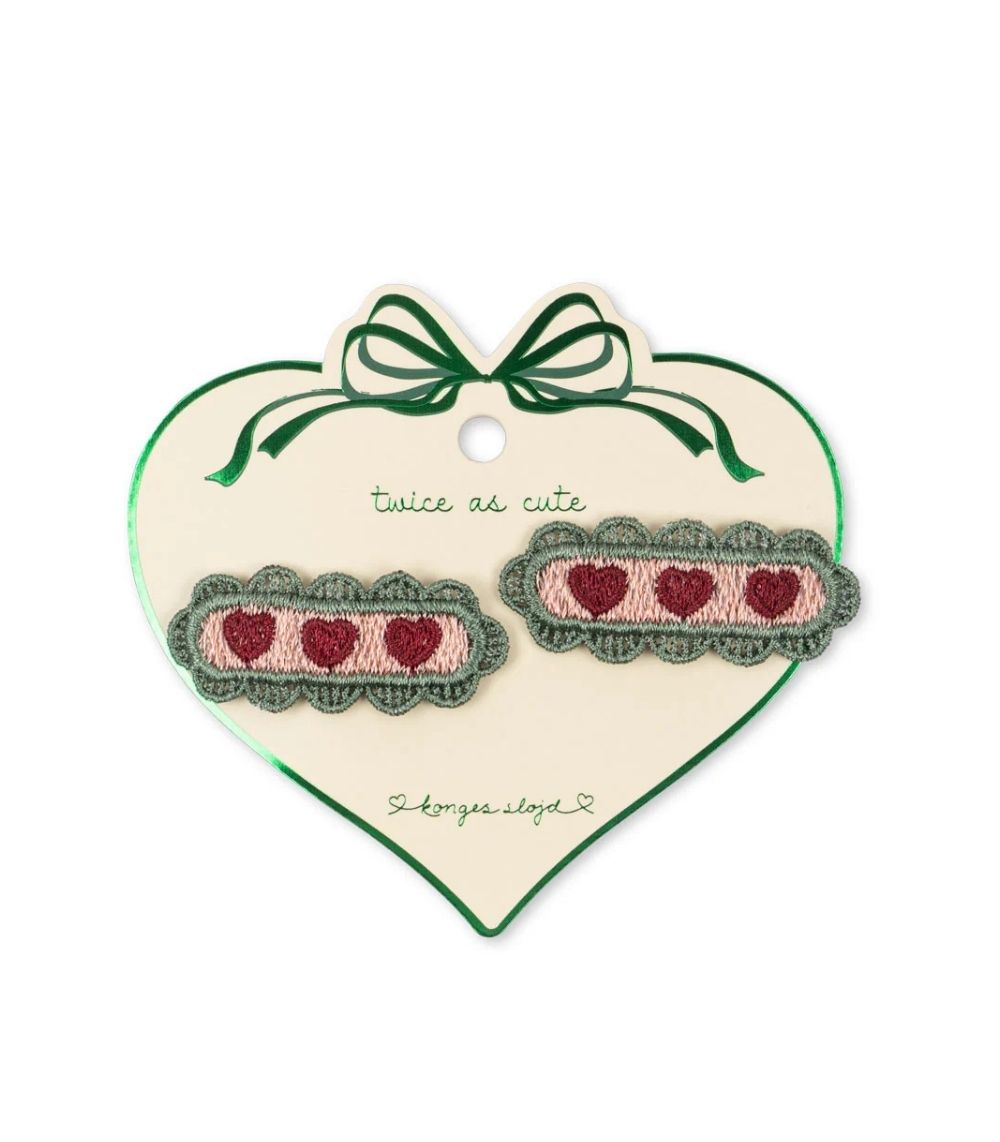 410 2 Pack Heart Hair Clip, Mellow Rose - Image 1