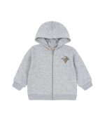 Lou Sweat Zip Hood, Grey Melange