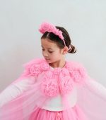 Pink Ruffle Flower Cape - Image 2