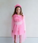 Pink Ruffle Flower Cape - Image 5