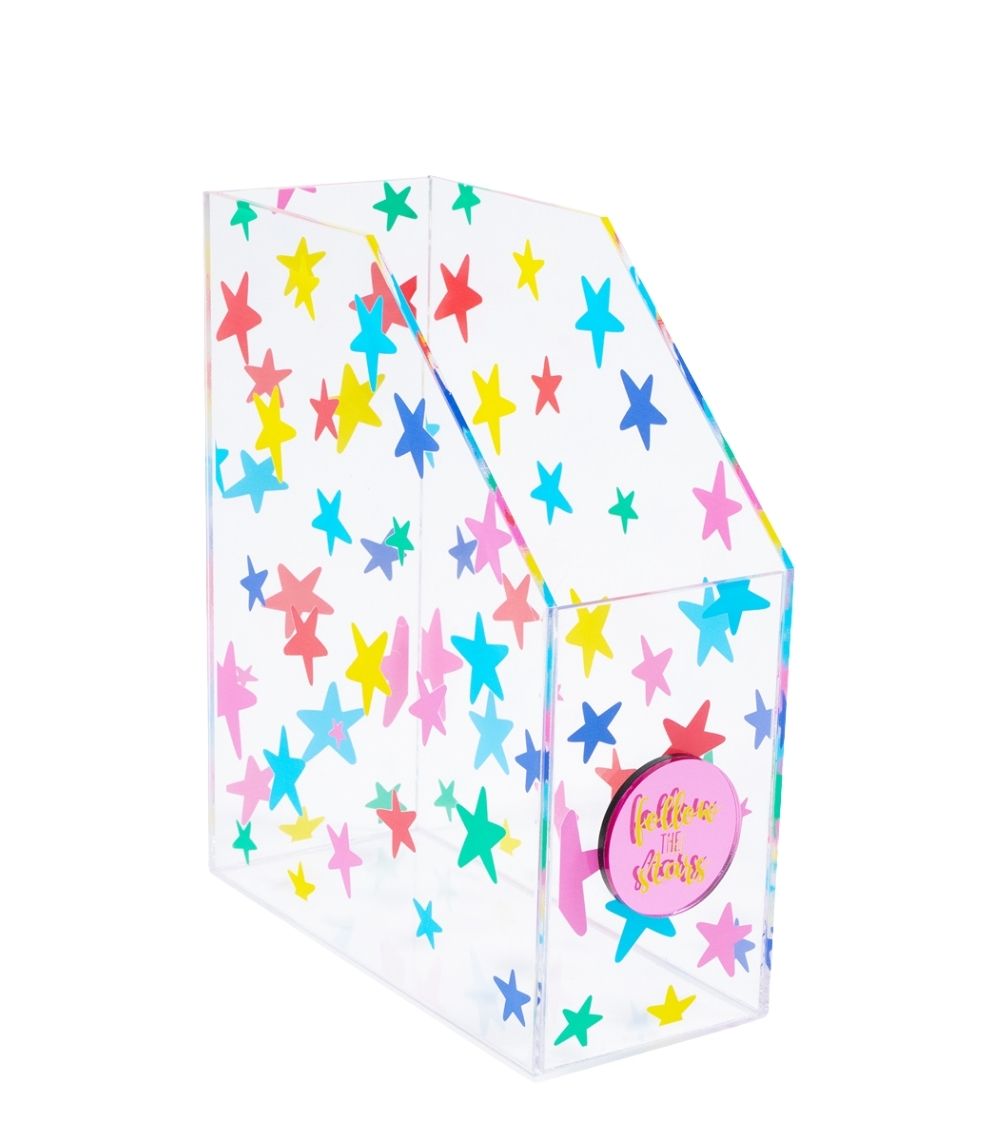 12 Plexiglass Paper Organizer Folder, Stars - Image 1