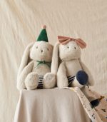 Bertrand Rabbit Celebration Teddy, Mist/Blue Stripe Mix - Image 2