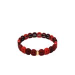 Mamacita Smiley Tile Bracelet, Red/Brown