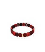 Mamacita Smiley Tile Bracelet, Red/Brown